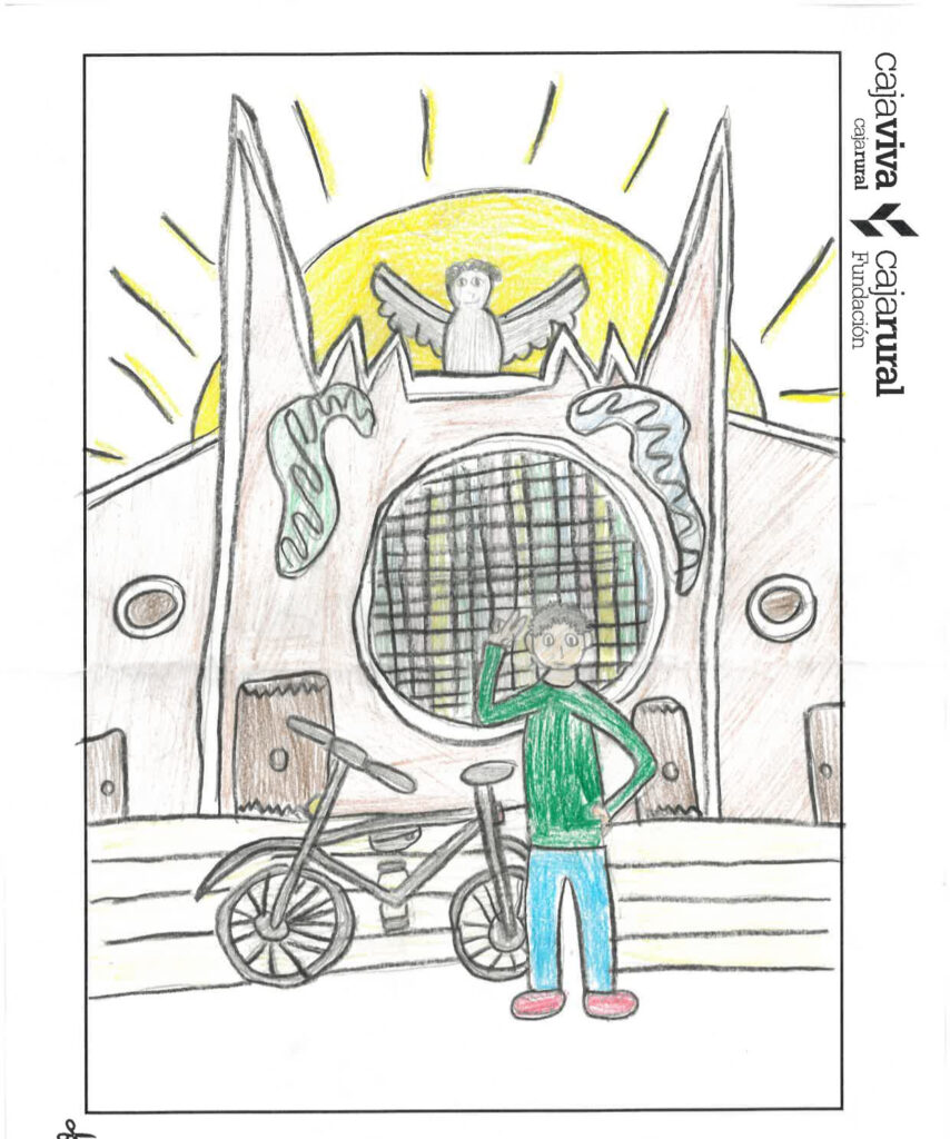 el dibujo de leo en concurso de dibujo de la semana de movilidad de fundacion caja rural burgos