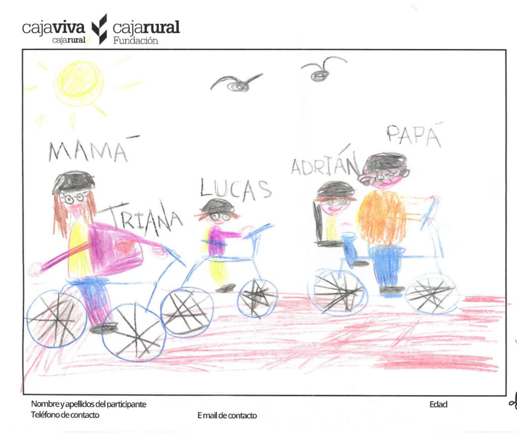 el dibujo de lucas en concurso de dibujo de la semana de movilidad de fundacion caja rural burgos
