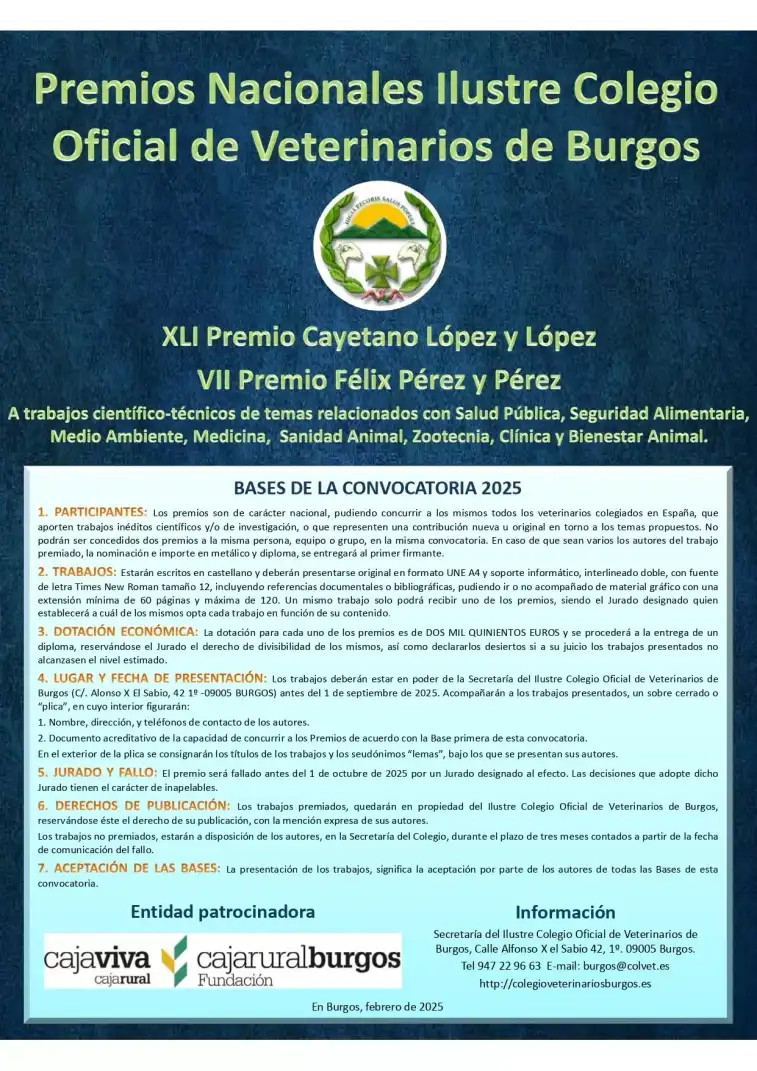 convocatoria premios nacionales de veterinaria
